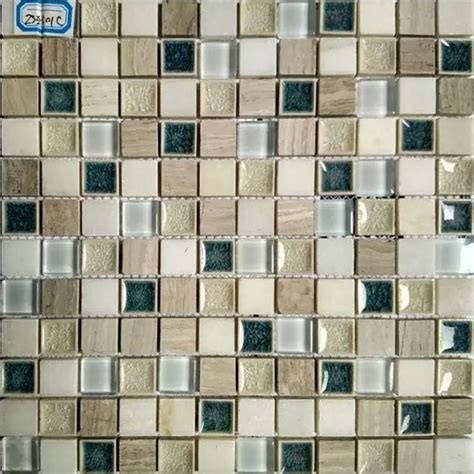 Textured Natural Stone Kitchen Backsplash Cracked Glass Mosaic Tile