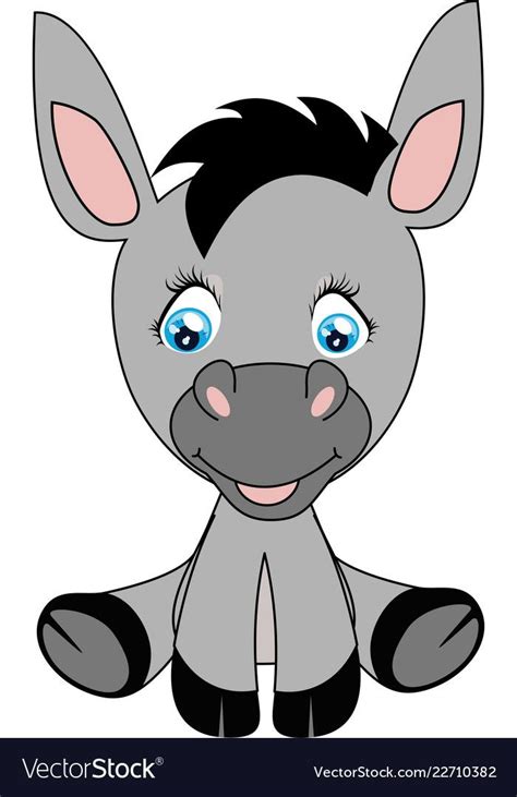 cute cartoon donkey smile  happy royalty  vector cute cartoon