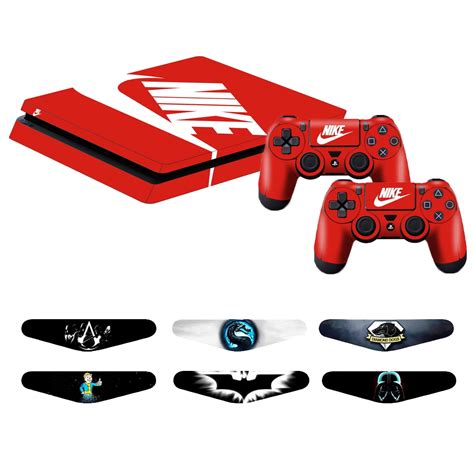 vinyl skin  sony ps slim console   dualshock controllers protective sticker cover decal