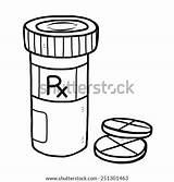 Pill Vector Medicine Bottle Cartoon Illustration Box Sketch Drawn Hand Template sketch template