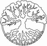 Tree Coloring Pages Life Roots Patterns Celtic Pagan Embroidery Outline Pattern Paper Drawings Colouring Getdrawings Adult Urban Stencil Threads Branches sketch template