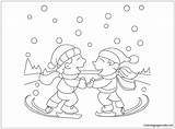 Pages Ice Skating Coloring Friends Two Kids Color sketch template