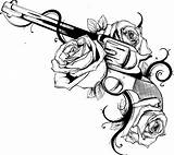 Rose Pistola Vectoriel sketch template