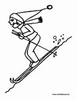 Skiing Coloring Pages Water sketch template