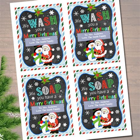 editable christmas soap tags printable holiday soap labels etsy