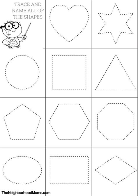 shapes printable coloring page shape worksheets  preschool shape