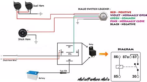 horn wiring diagram  motorcycle