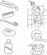 Aseo Utiles Ninos Higiene Habitos sketch template