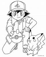 Coloring Pikachu Ash Pages Print sketch template