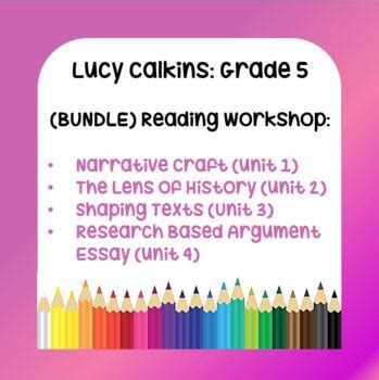 lucy calkins lesson plans  grade writing workshop bundle  units