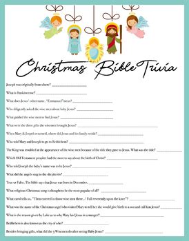 printable bible trivia questions great   ages