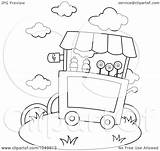 Ice Cream Coloring Cart Outline Illustration Royalty Bnp Studio Rf Clip 2021 Clipart sketch template