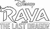 Raya Dragon Coloring Last Pages Disney Printable sketch template