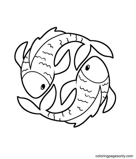 printable pisces  coloring page  printable coloring pages
