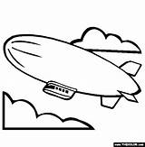 Coloring Blimp Pages Template Airship Hindenburg Zeppelin Online sketch template