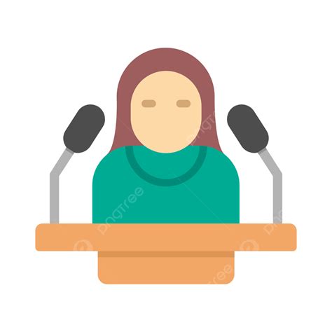 politician flat icon vector politician woman microphone png  vector  transparent