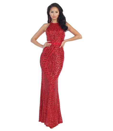 red sequin gown dressedupgirlcom