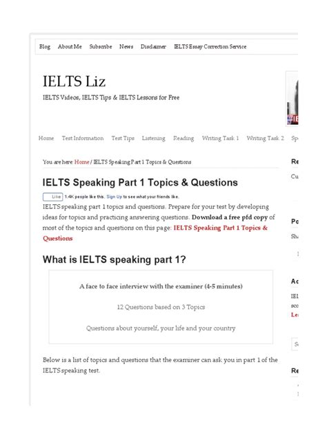 ielts speaking part 1 topics and questions international english