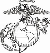 Usmc Marine Corps Logo Drawing Emblem Globe Anchor Eagle Military Getdrawings Tags Dog sketch template