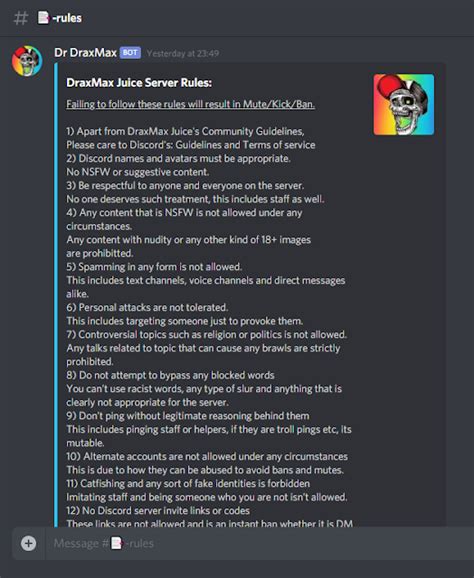 rules discord template