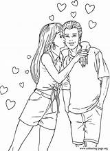 Coloring Pages Couple Print Color Cartoon Kids sketch template