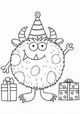 Monster Coloring Pages Print Little Printable Kids Tulamama Easy Birthday sketch template