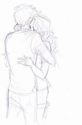 Couple Hugging Sketches Drawings Romantic Source sketch template