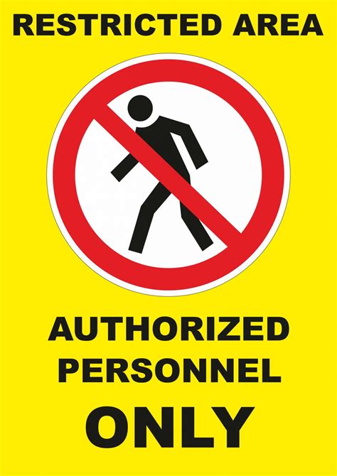 restricted area authorized personnel  printable sign    printables