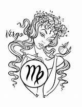 Virgo Astrology Horoscope Horoscoop Maagd Sterrenbeeld Astrologie Schorpioen Tattos sketch template