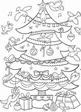 Kleurplaat Kerst Kerstboom Kerstmis Coloring sketch template