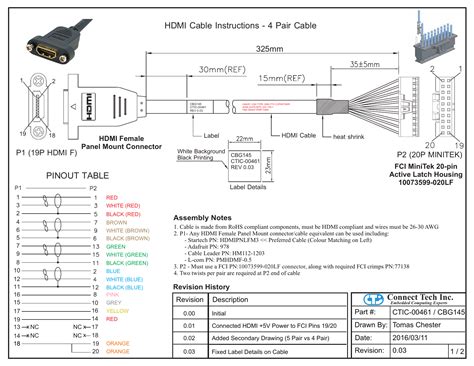 hdmi cable wiring diagram