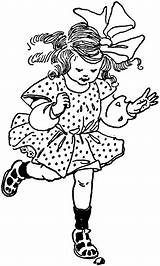 Girl Hopping Clipart Hopscotch Vintage Hop Child Coloring Clip Digital Pages Stamps Stamp Etc Boy Cliparts Template Sketch Medium Usf sketch template