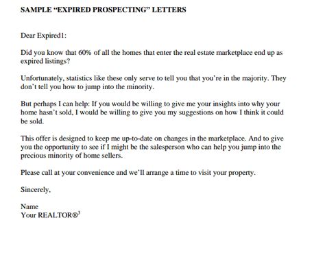 expired listing letter    lettering real estate