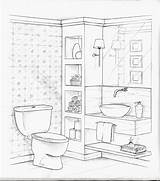 Perspectiva Bathroom Lavabo Fuga Ponto Lucia Nunes Badezimmer Ana Esboço Bañarse Planos Bocetos Clases Punto Architecture Badkamer Myblogika sketch template