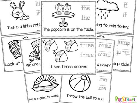 printable sight words reader  preschoolers