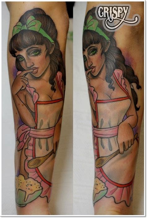 Pin Up Girl Sweet Tooth Forearm Tattoo Tattooimages