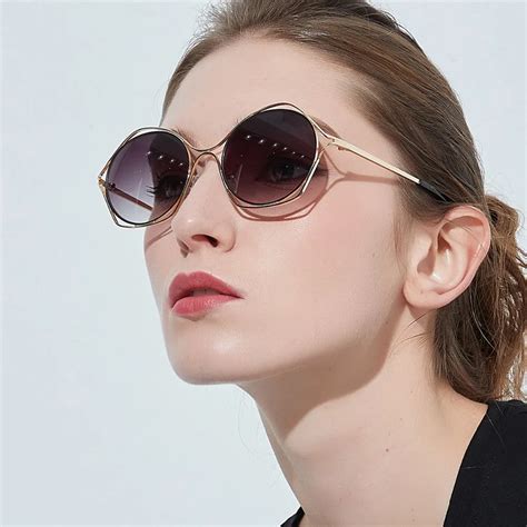 unique diamond oval sunglasses women vintage hollow sunglass  women designer  sun