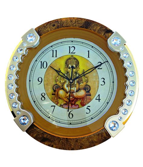 world crafts circular analog wall clock ganesha    cms buy