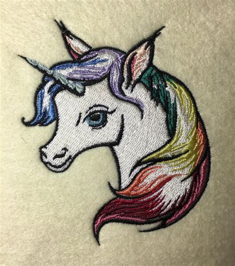 rainbow unicorn embroidery design embroidered fantasy designs real