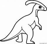 Parasaurolophus Coloring Pages Dinosaur Printable Easy sketch template