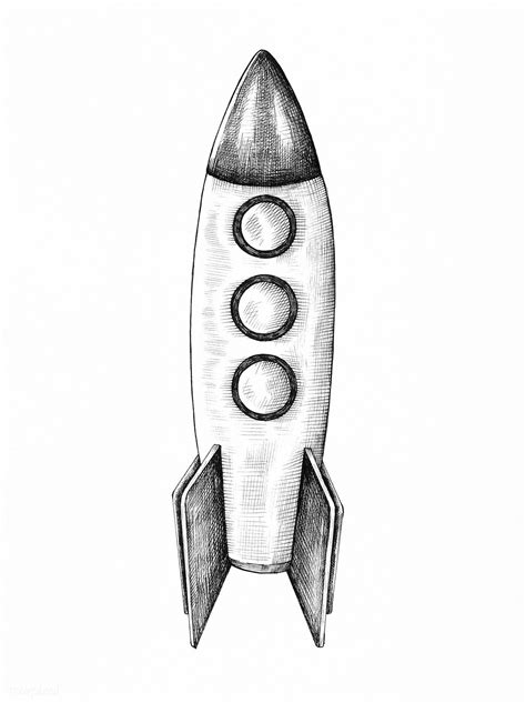 hand drawn rocket illustration  image  rawpixelcom noon