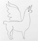 Llamacorn Drawing Getdrawings sketch template