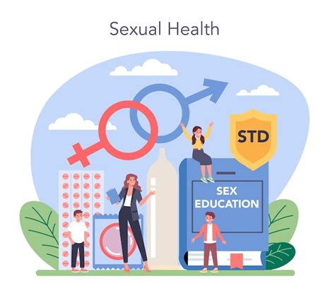 ilustración del concepto de educación sexual vector premium