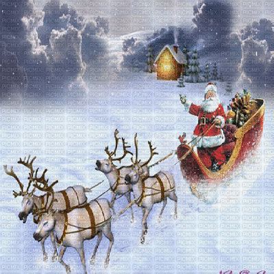 santas sleigh animated bg  animated gif picmix