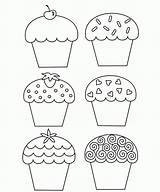 Cupcake Coloring Pages Template Cupcakes Printable Birthday Muffin Happy Cup Cake Kids Sheets Color Embroidery Kleurplaat Clipart Drawing B059 Pattern sketch template