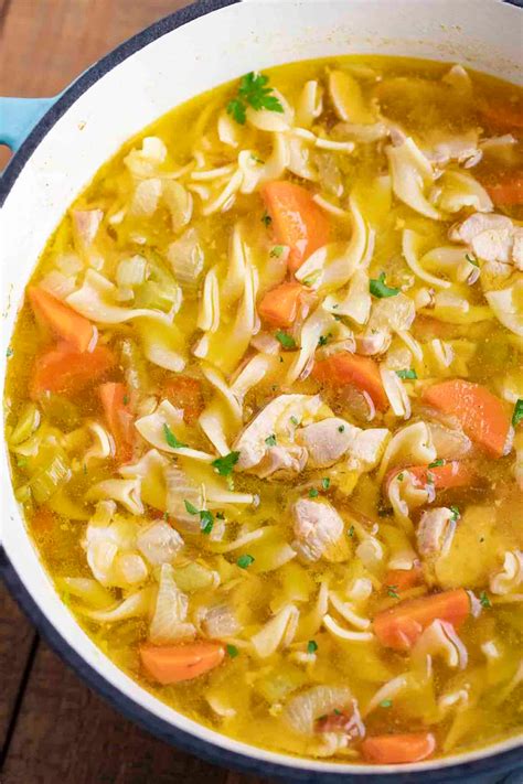 chicken noodle soup   classic soup recipe   chicken carrots