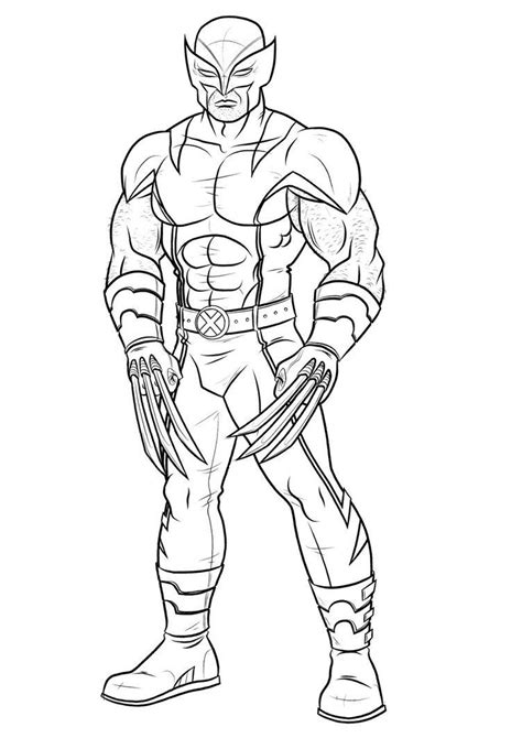 wolverine coloring pages  kids sharp claws  men print color