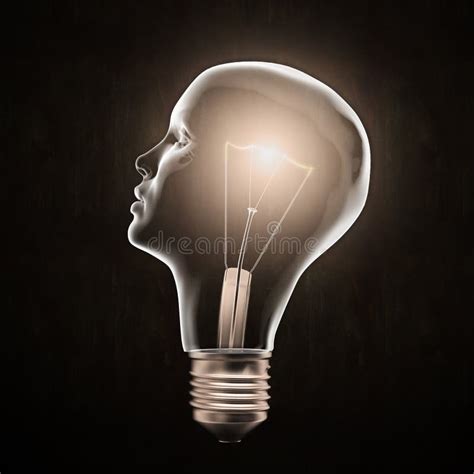 head shaped light bulb stock image image  concept