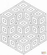 Colorear Cubos Disegno Geometrico Geometrische Cubi Ausmalen Geometrici Zum Supercoloring Kleurplaat Coloriages Enfants Kleurplaten Geometrisches Geometrie Printen Malvorlagen Carré Cubes sketch template