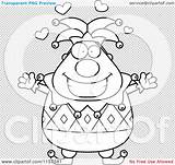 Pudgy Jester Arms Open Outlined Coloring Clipart Cartoon Vector Thoman Cory sketch template